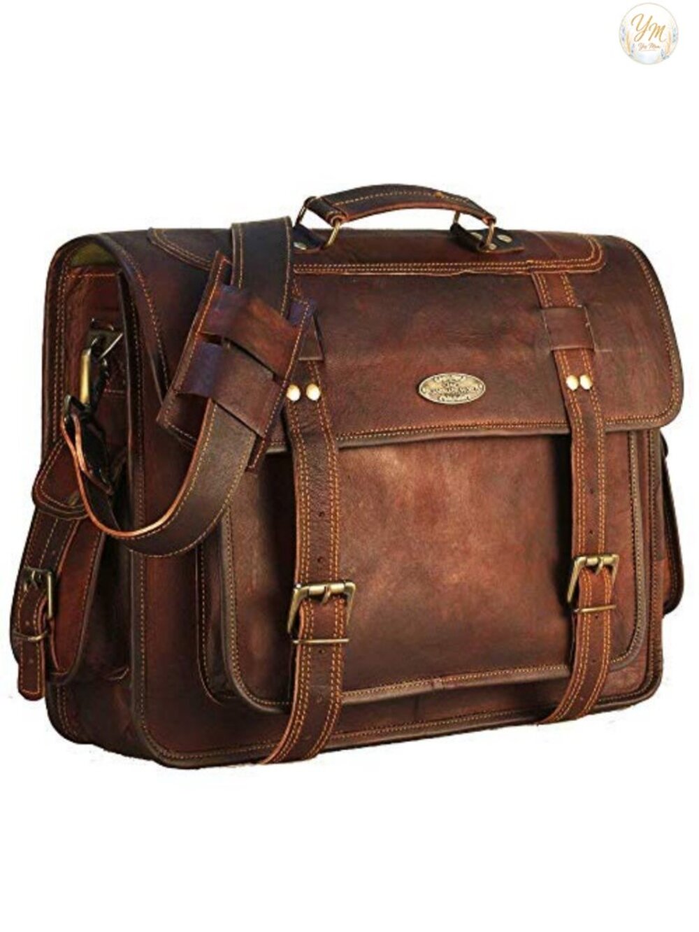 Leather Messenger Bag for Men Vintage Handmade Laptop Briefcase Shoulder